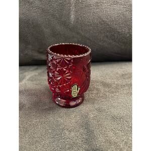 Summit Art glass red toothpick holder